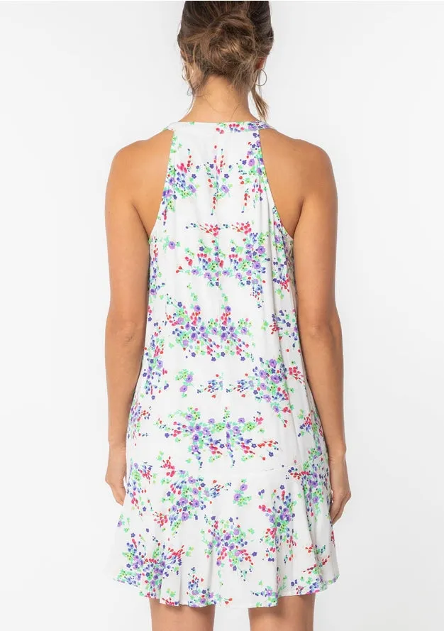 Lara Floral Tie Front Mini Swing Dress