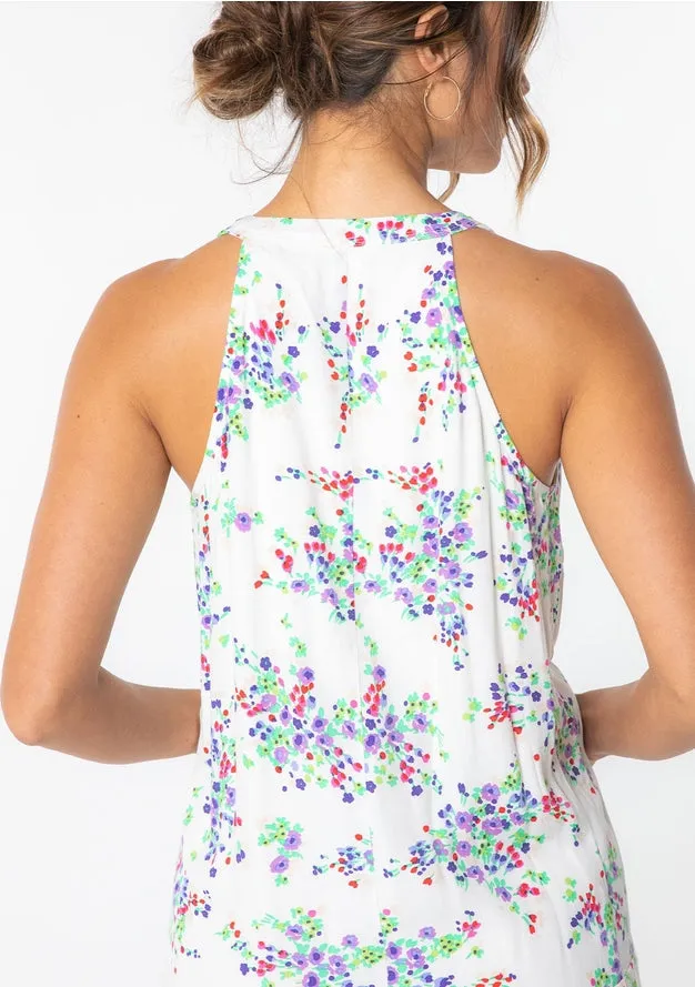 Lara Floral Tie Front Mini Swing Dress