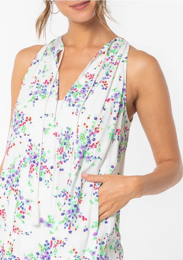 Lara Floral Tie Front Mini Swing Dress