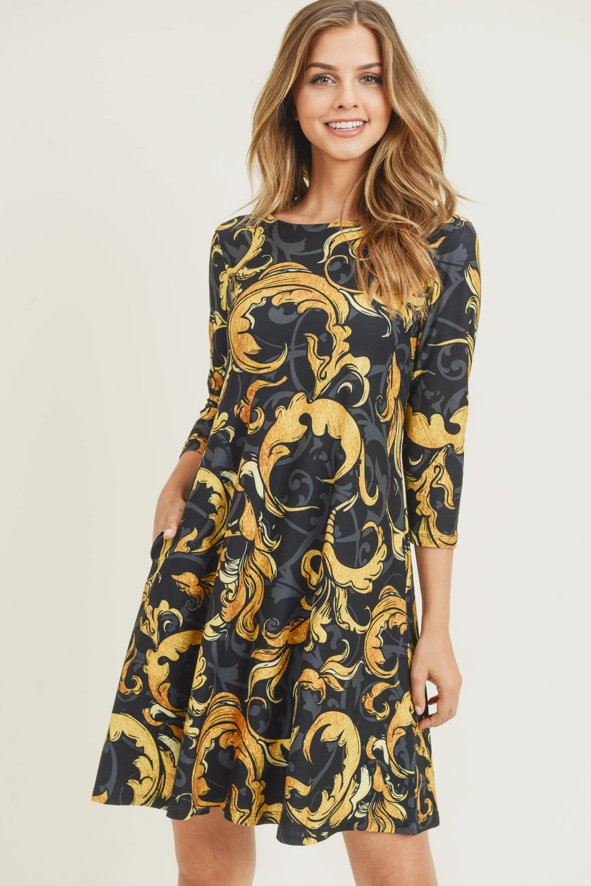 Lavish Filigree A-Line Dress