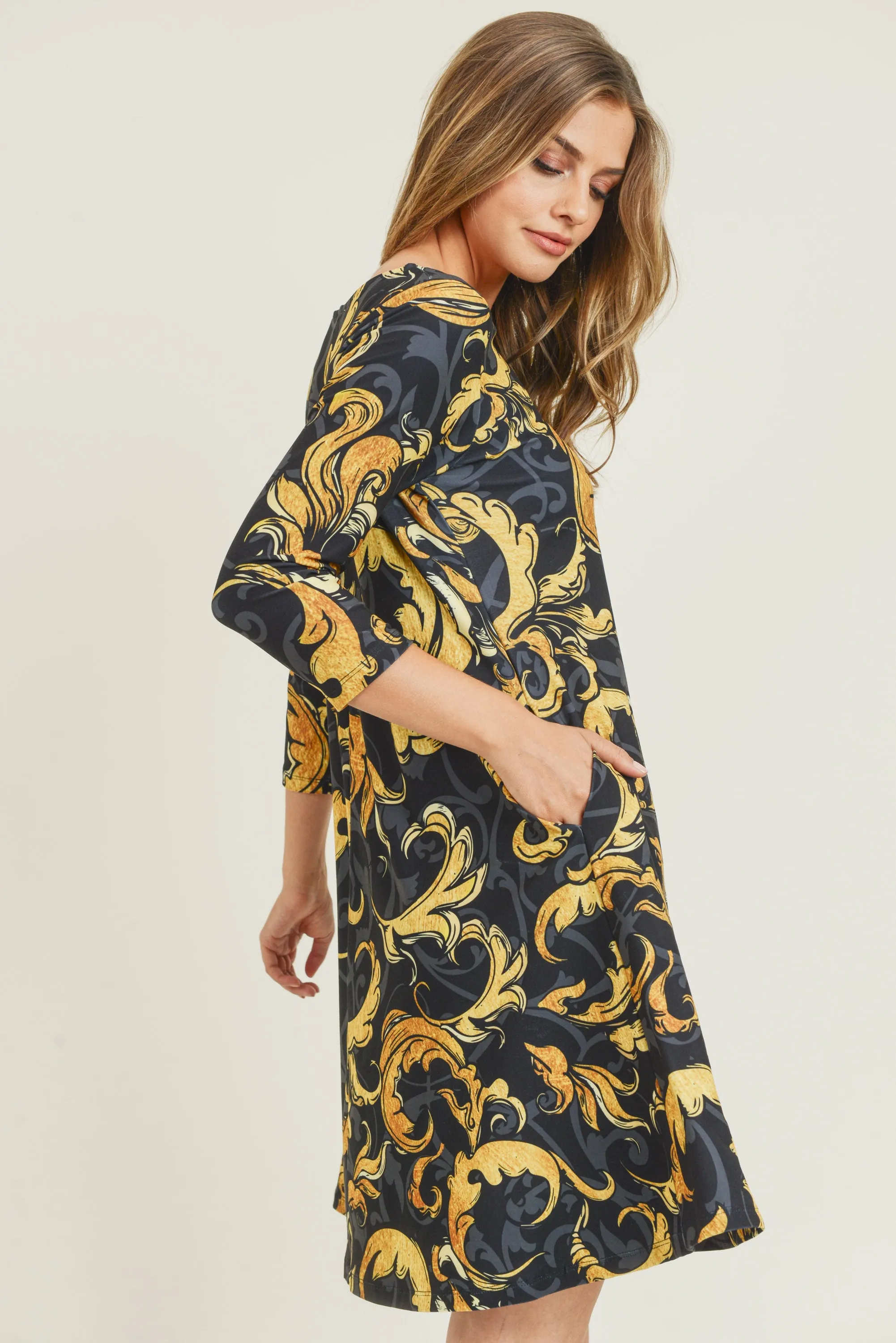 Lavish Filigree A-Line Dress