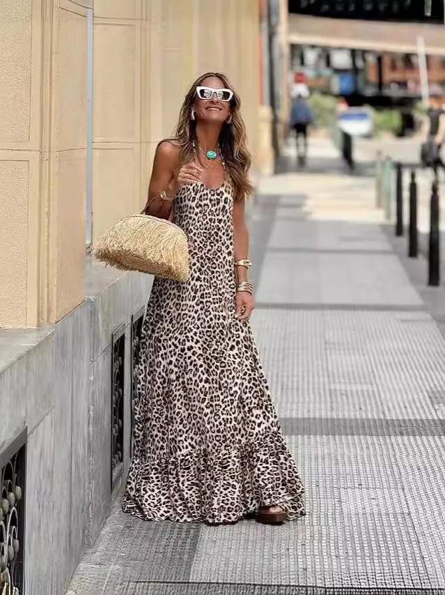 Leopard Print Slip Dress