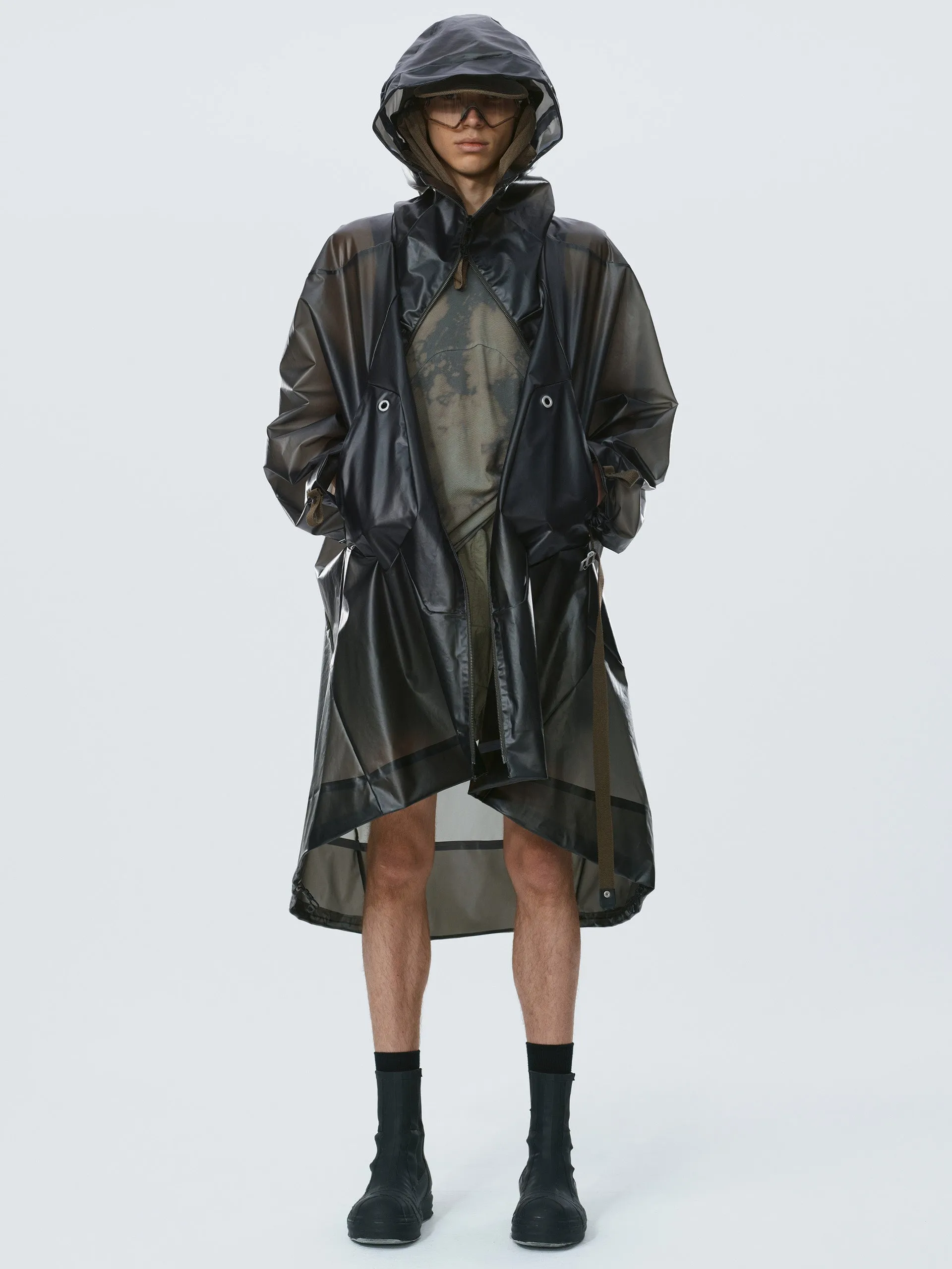 lpuus / translucent backpack overcoat