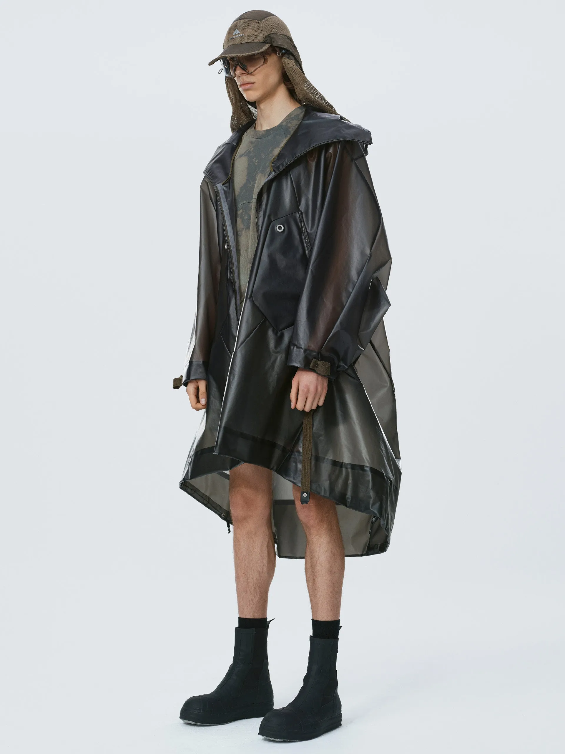 lpuus / translucent backpack overcoat