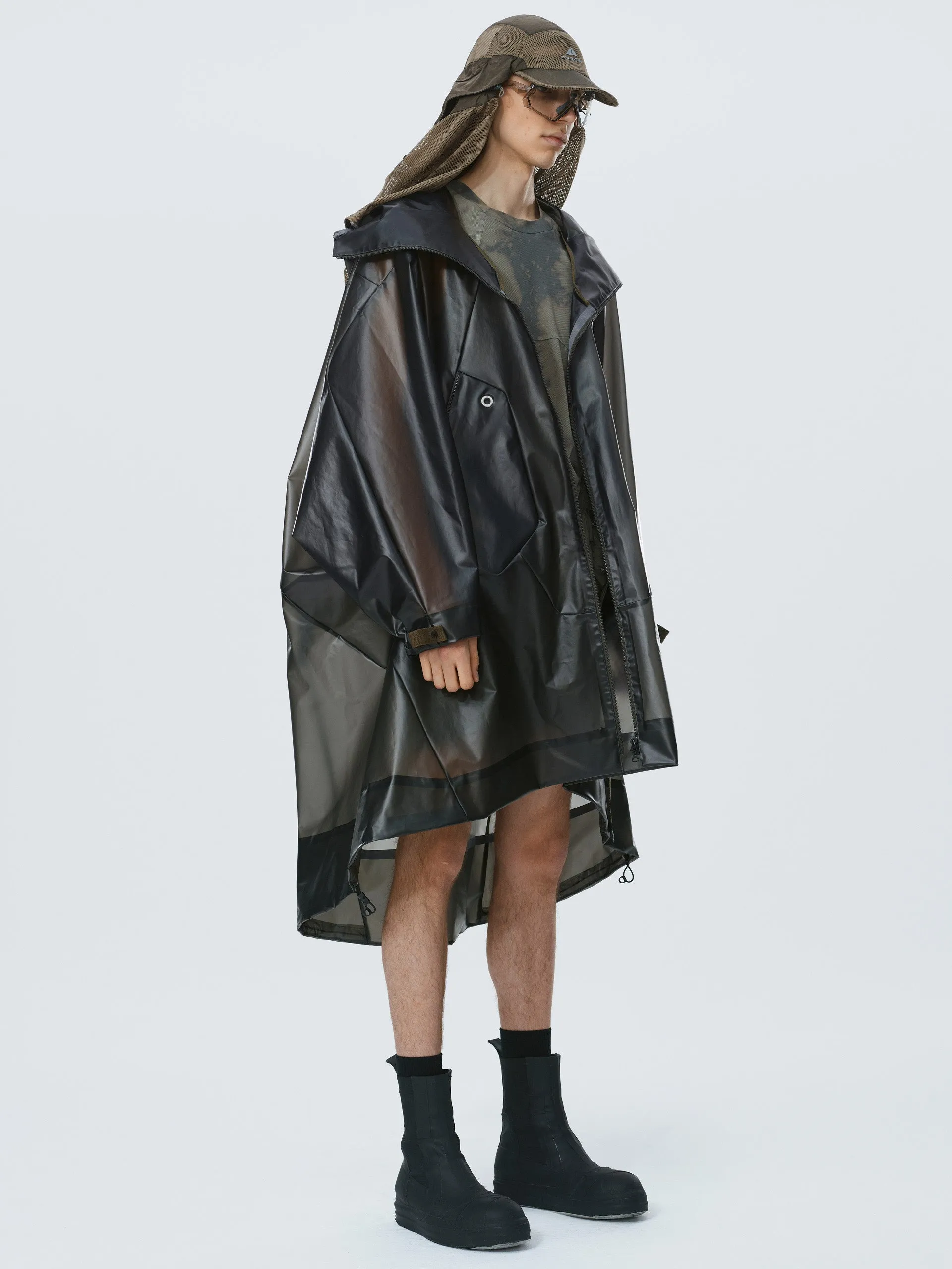 lpuus / translucent backpack overcoat
