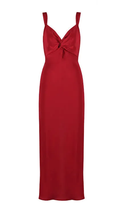 Maude Silk Slip in Strawberry