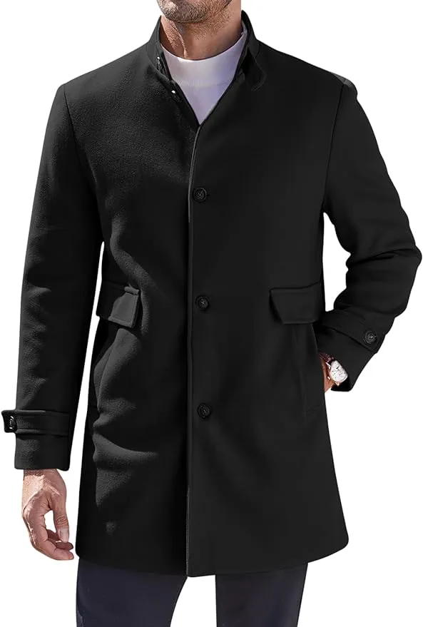 Men's Utility Style Green Long Sleeve Single Breasted Trench Coat