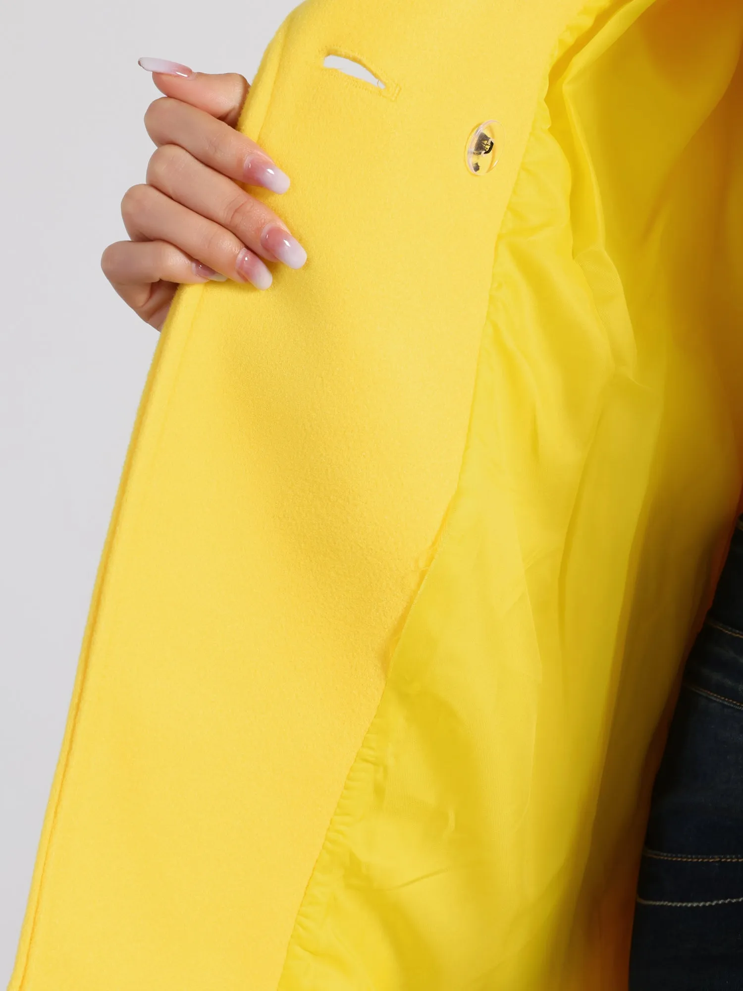 Notched Lapel Double Breasted Raglan Winter Coat
