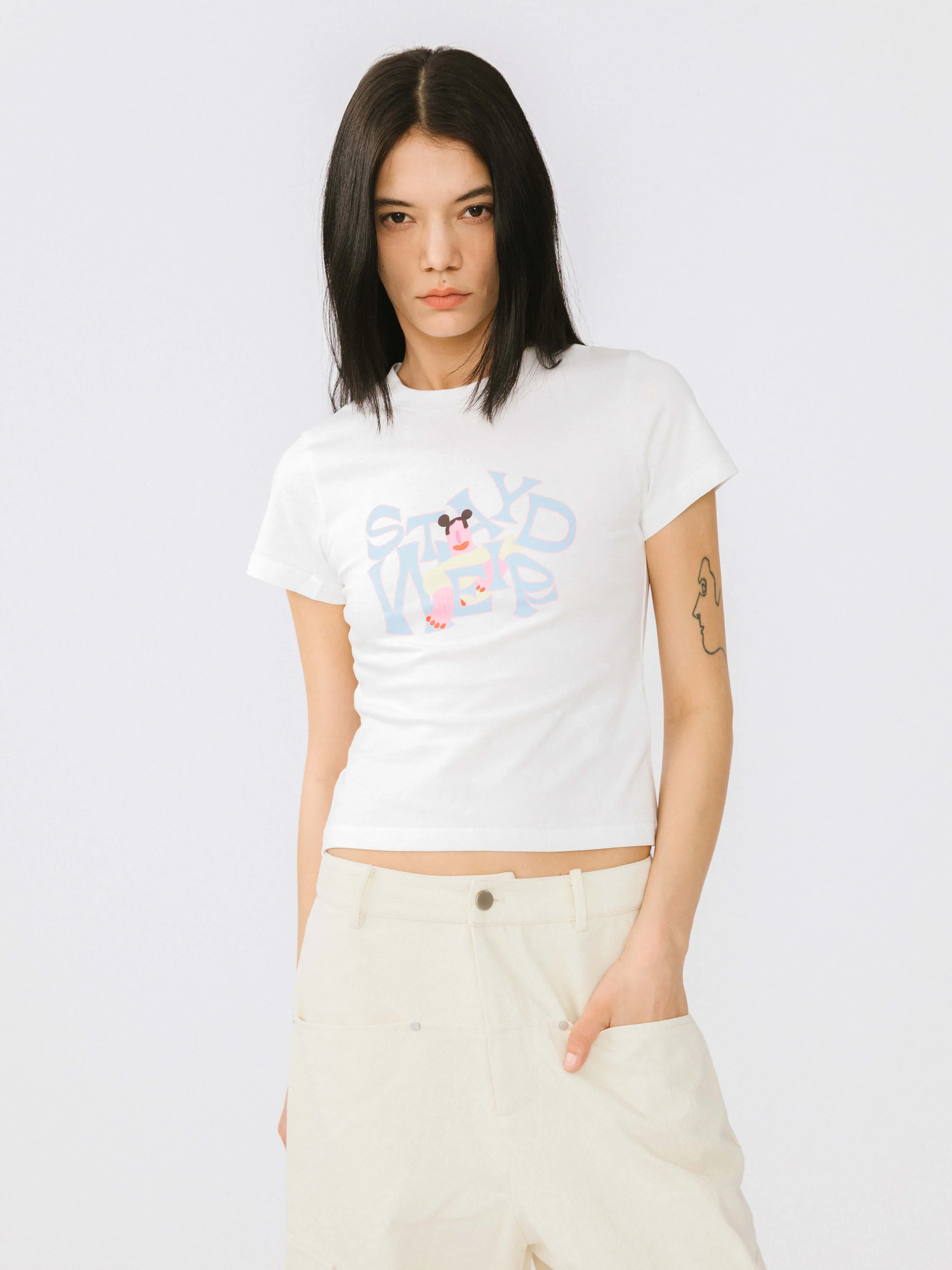 "Stay Weird" Printed T-Shirt