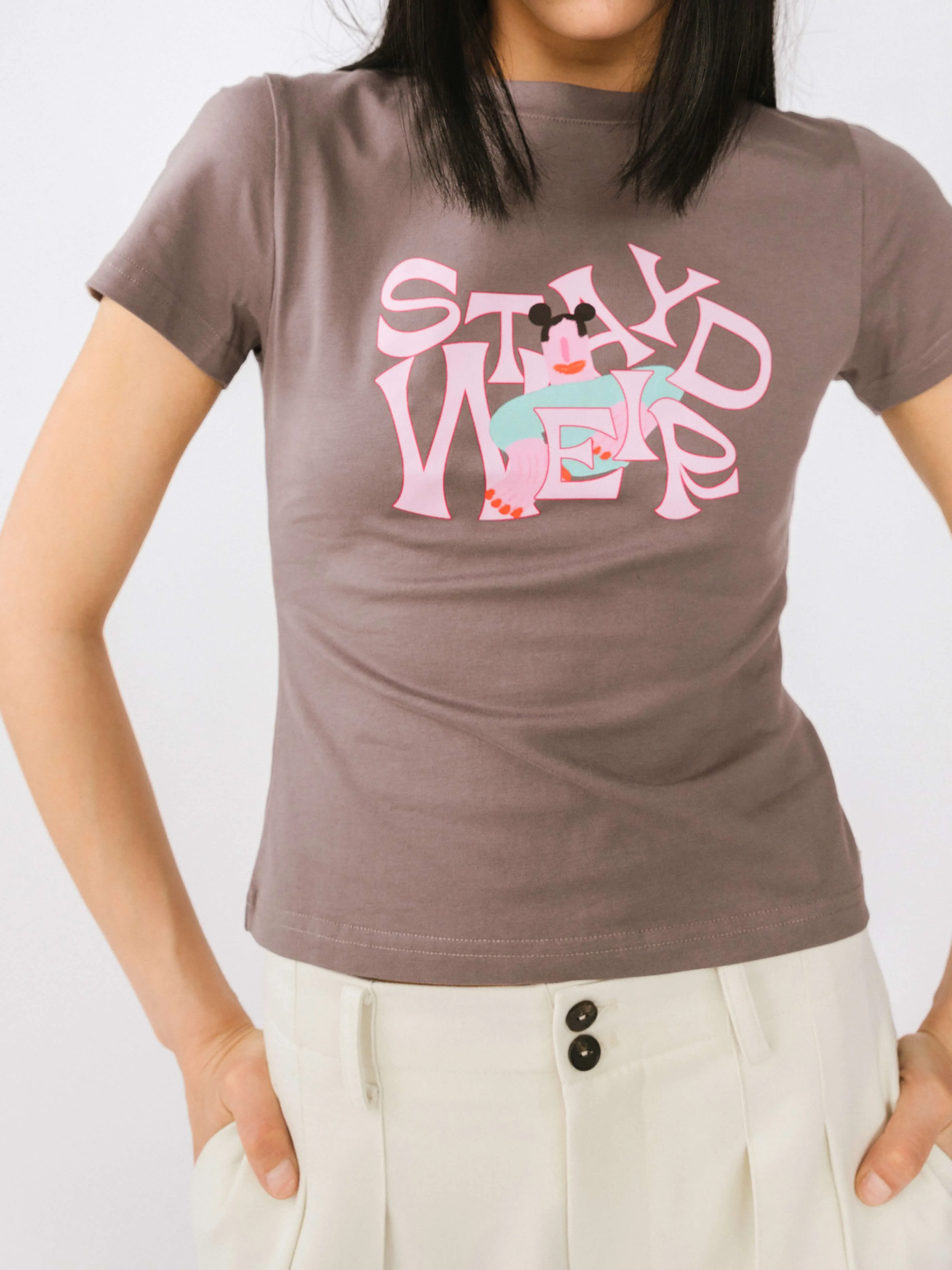 "Stay Weird" Printed T-Shirt
