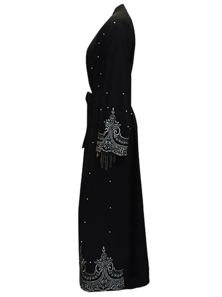 Retro Polka Dot Muslim Women'S Overcoat Long Skirt
