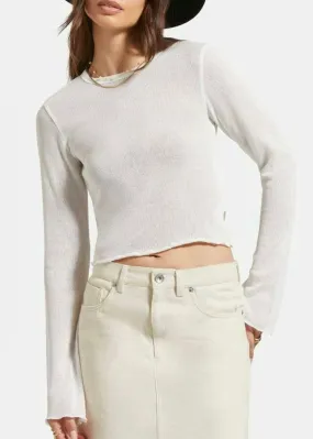 Sheer Knit Top Long Sleeve