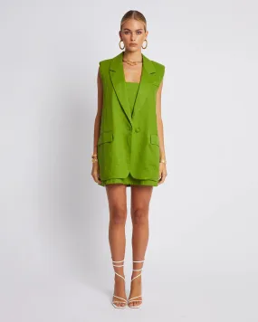 SLEEVELESS BLAZER - OLIVE