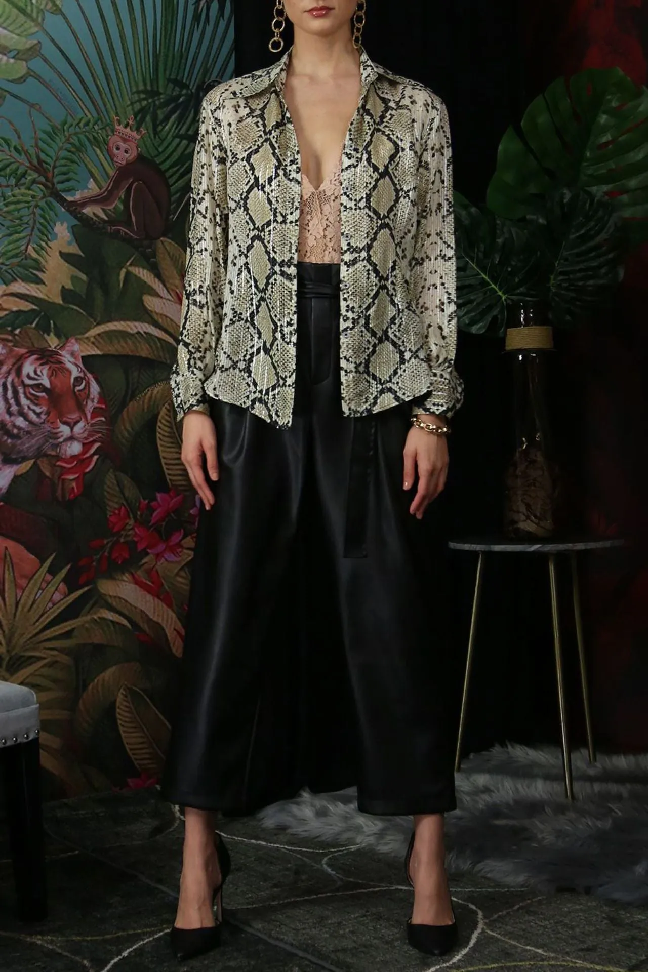 Snake print Lurex Shirt