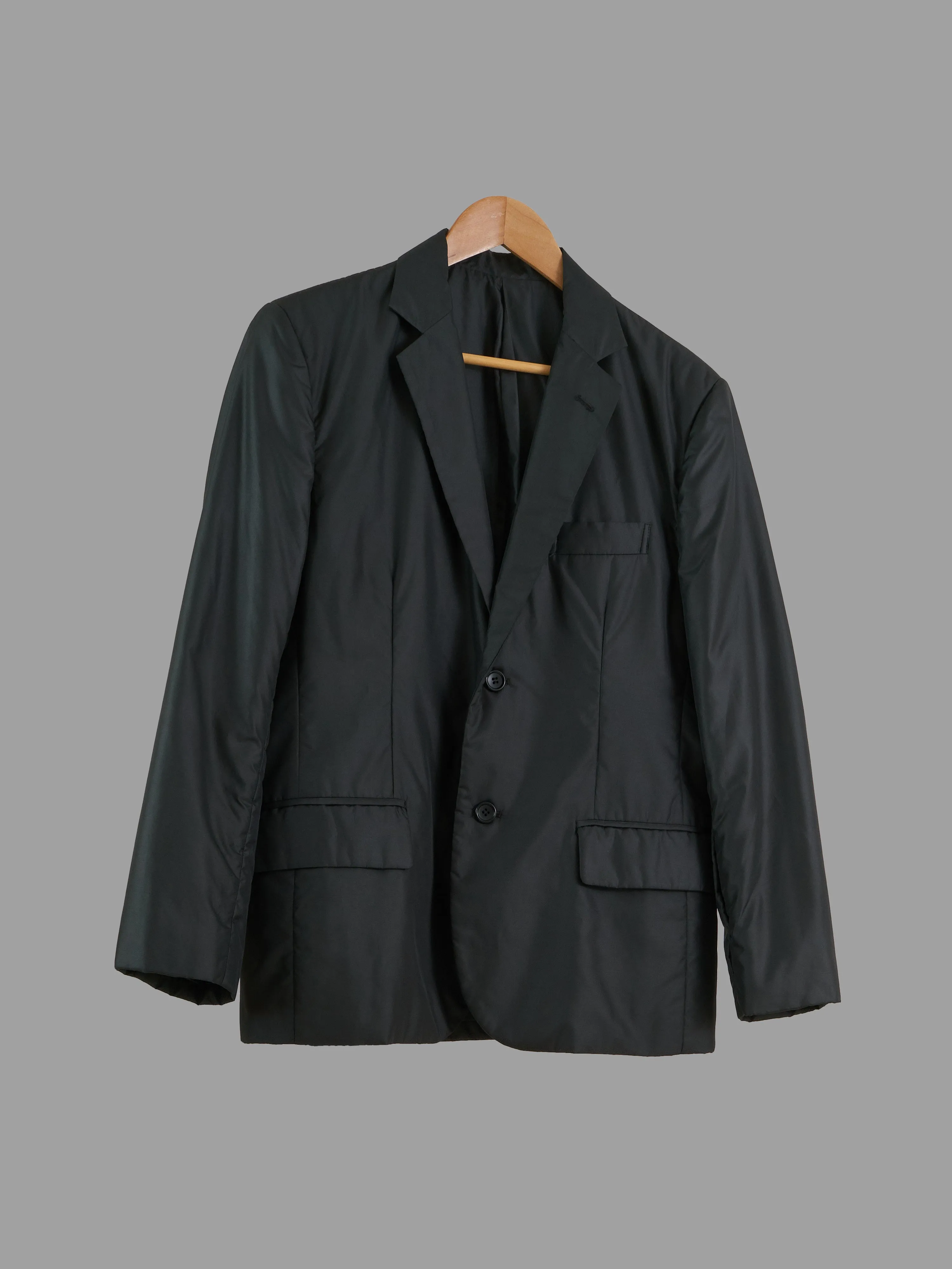 Teiji Hayama black polyester double faced 2 button blazer - mens size 46 S