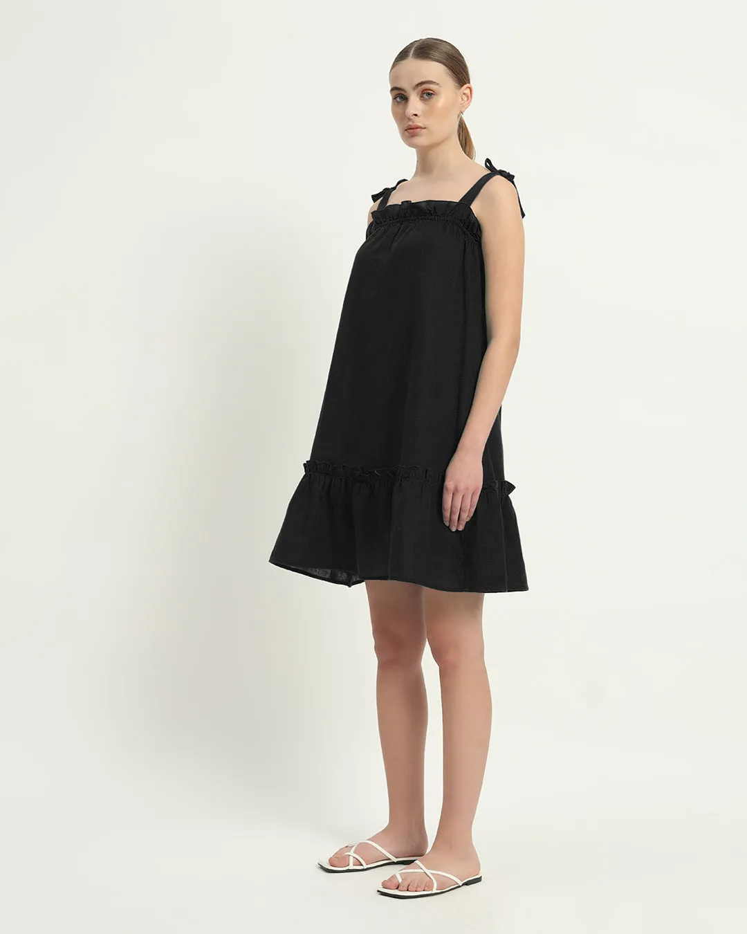 The Amalfi Noir Cotton Dress