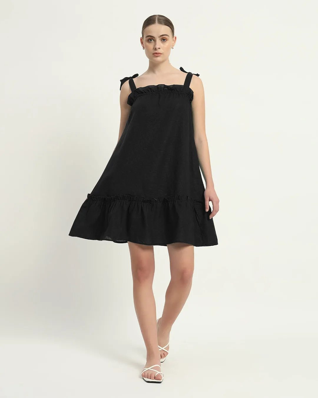 The Amalfi Noir Cotton Dress