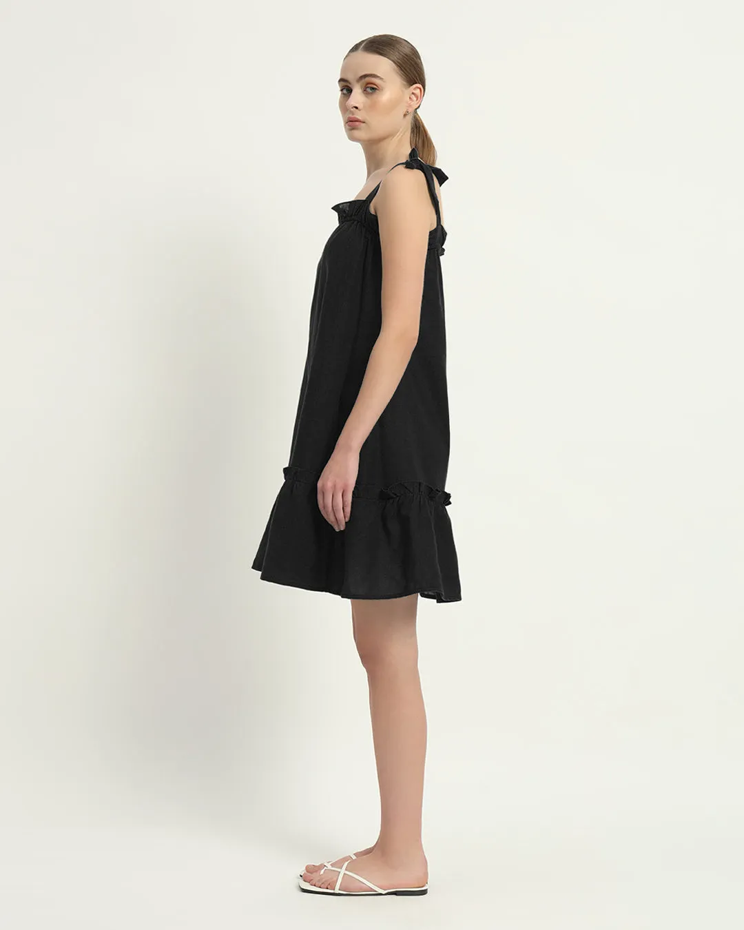 The Amalfi Noir Cotton Dress