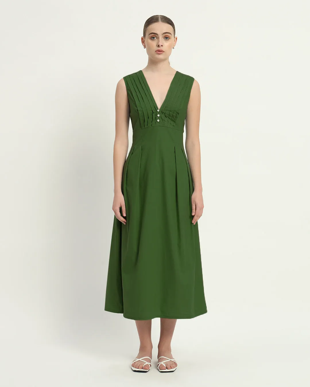The Mendoza Emerald Cotton Dress