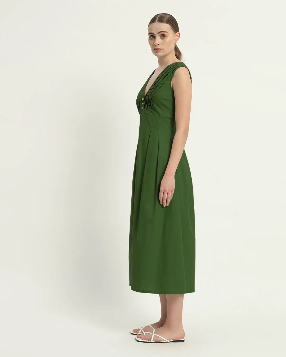 The Mendoza Emerald Cotton Dress
