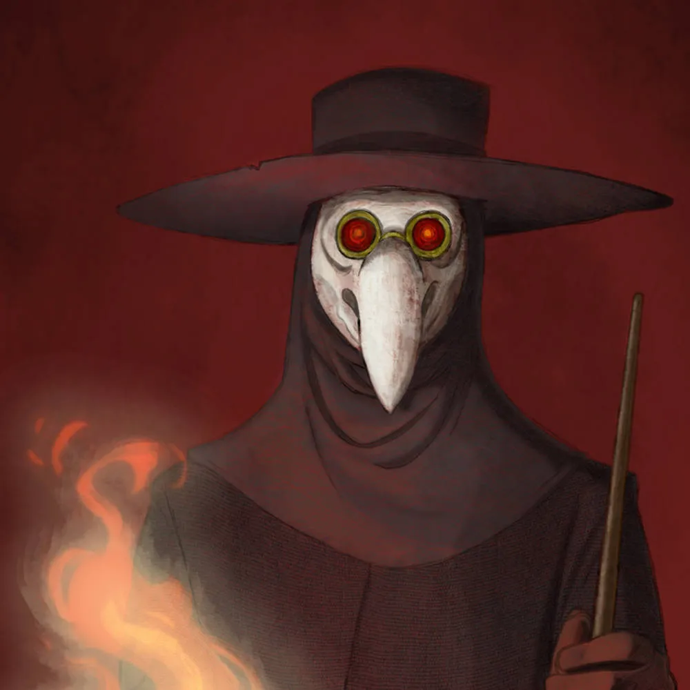The Plague Doctor Blank Greeting Card Size | Single or Set of Four